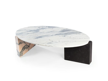 JEAN - Low oval marble coffee table by Mambo Unlimited Ideas - view 2